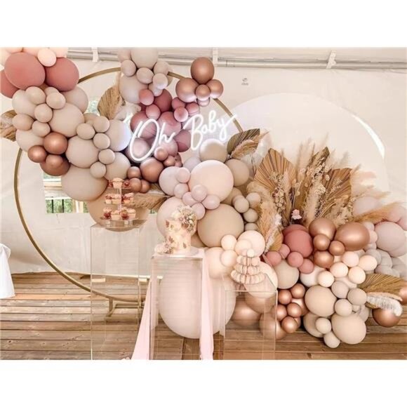 Boho Balloon Garland Arch Kit - 147Pcs Balloon Arch Kit Pastel Pink Balloon - Picture 1 of 7